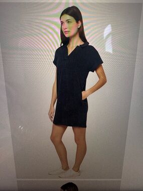 Three Dots Casual Black Polo T-shirt Dress